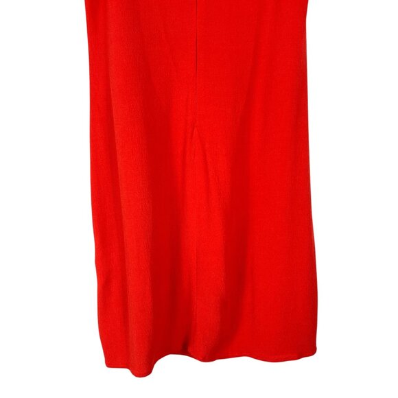Reformation Tiegen Sleeveless Mini Dress Square Neck Slit in Coral Red Size 4 - Picture 9 of 11